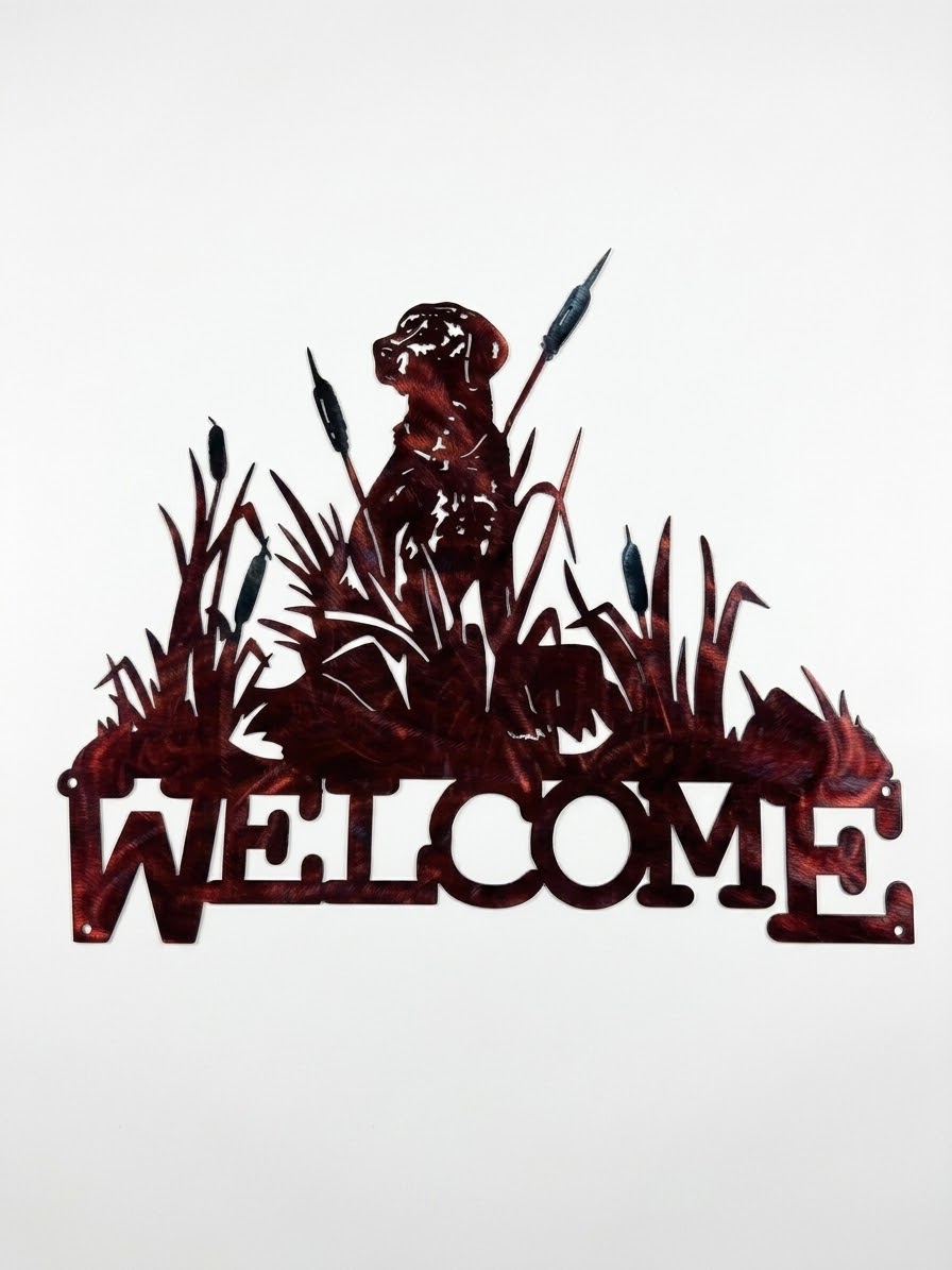 Wildlife dog w/ no ducks welcome not half oval Metal Sign 18x23.75 18 Gauge Steel Wall Decor
