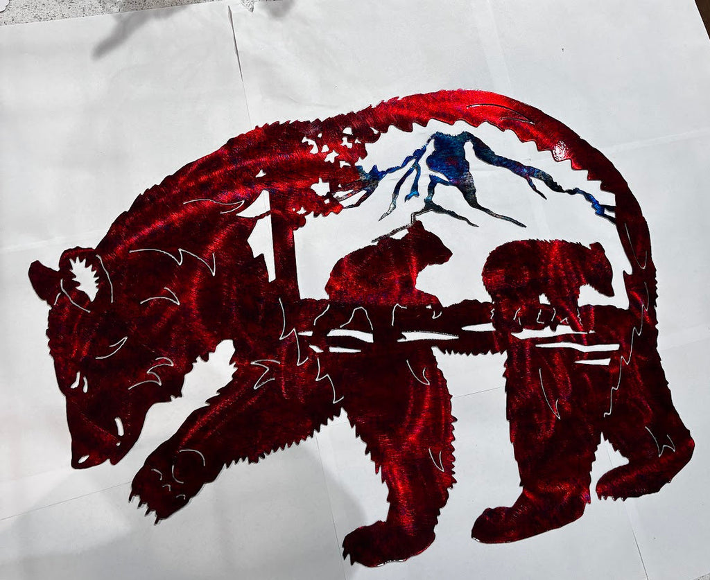 Wildlife Bear in Bear Paw Metal Sign 14x10 18 Gauge Steel Wall Decor